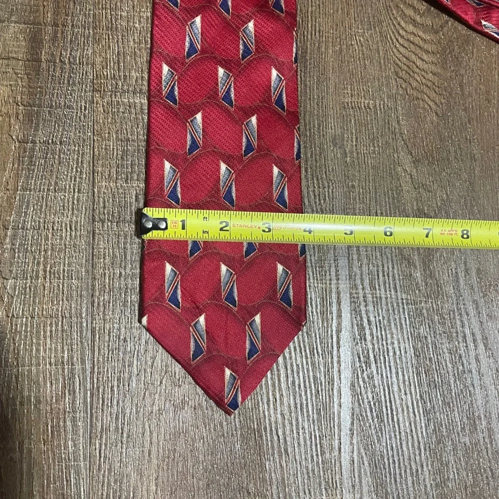 J.Z. Richards Red Silk Geometric Necktie‎ Men's Traditional Clothing